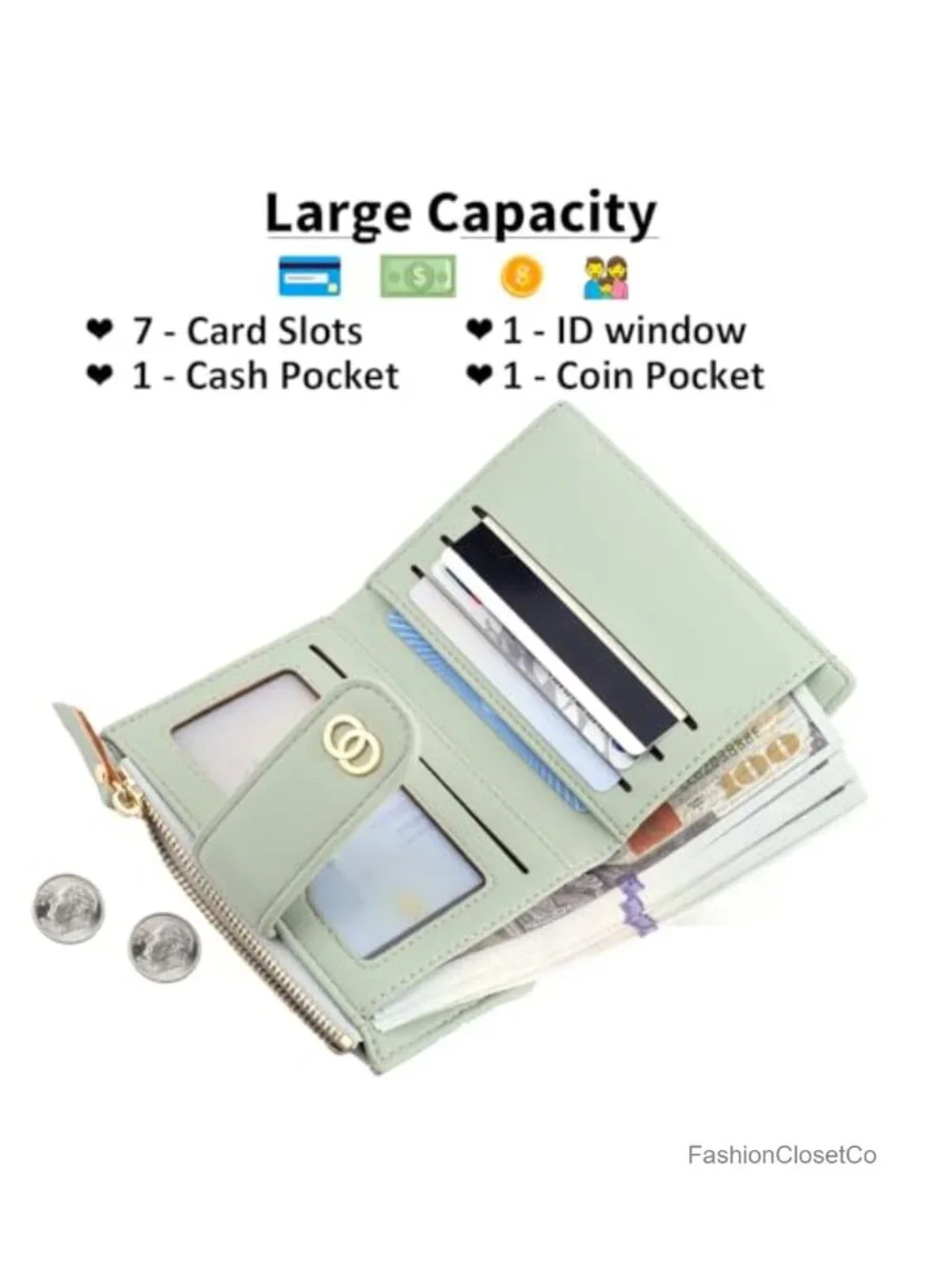 Small Quilted PU Leather Bifold Card Holder Wallet for Women